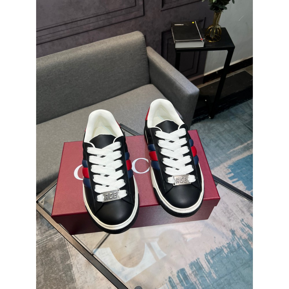 Gucci Ace Web Stripe leather sneakers 35-45 Shoes