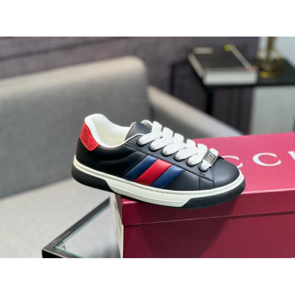 Gucci Ace Web Stripe leather sneakers 35-45 Shoes