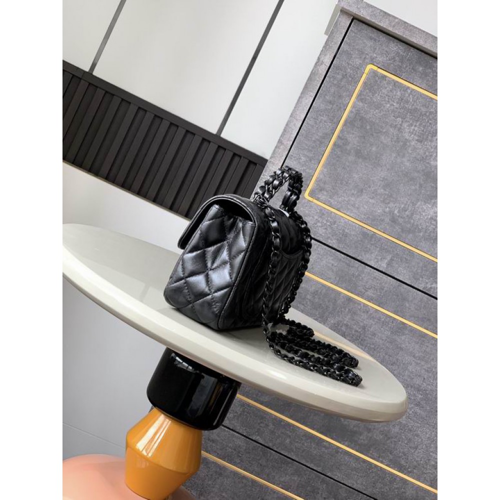 Chanel coco flap bag leather lambskin 12.5x20x6cm Bags