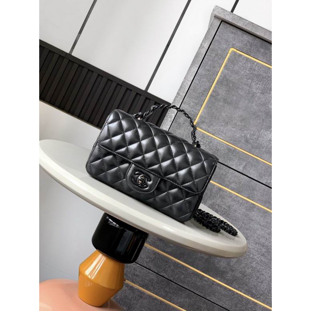 Chanel coco flap bag leather lambskin 12.5x20x6cm Bags