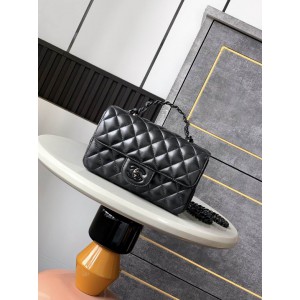 Chanel coco flap bag leather lambskin 12.5x20x6cm Bags