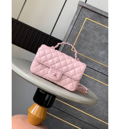 Chanel coco flap bag leather lambskin 12.5x20x6cm