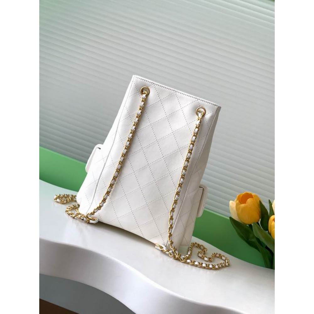 Chanel hobo backpack 24.5x18.8cm leather lambskin 