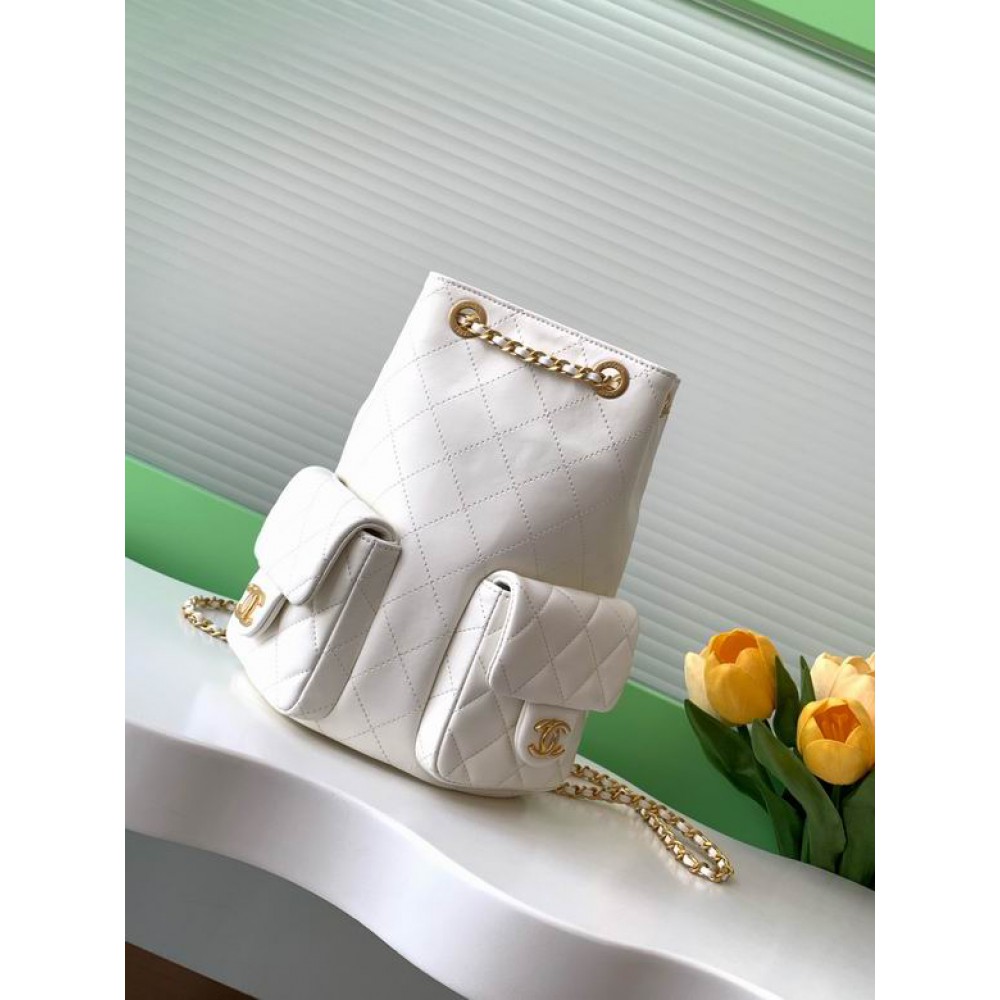 Chanel hobo backpack 24.5x18.8cm leather lambskin 