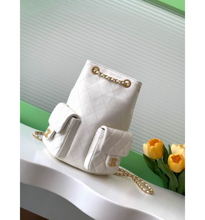 Chanel hobo backpack 24.5x18.8cm leather lambskin