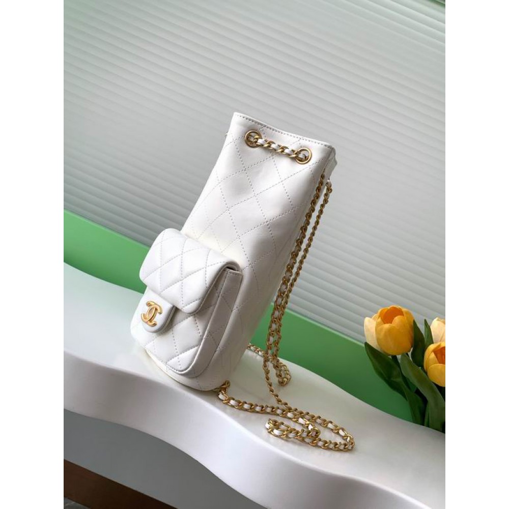 Chanel hobo backpack 24.5x18.8cm leather lambskin 