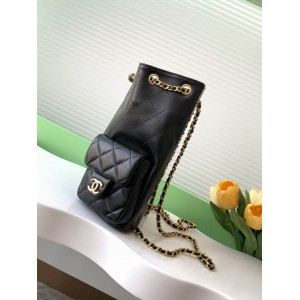 Chanel hobo backpack 24.5x18.8cm leather lambskin 