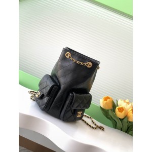 Chanel hobo backpack 24.5x18.8cm leather lambskin 