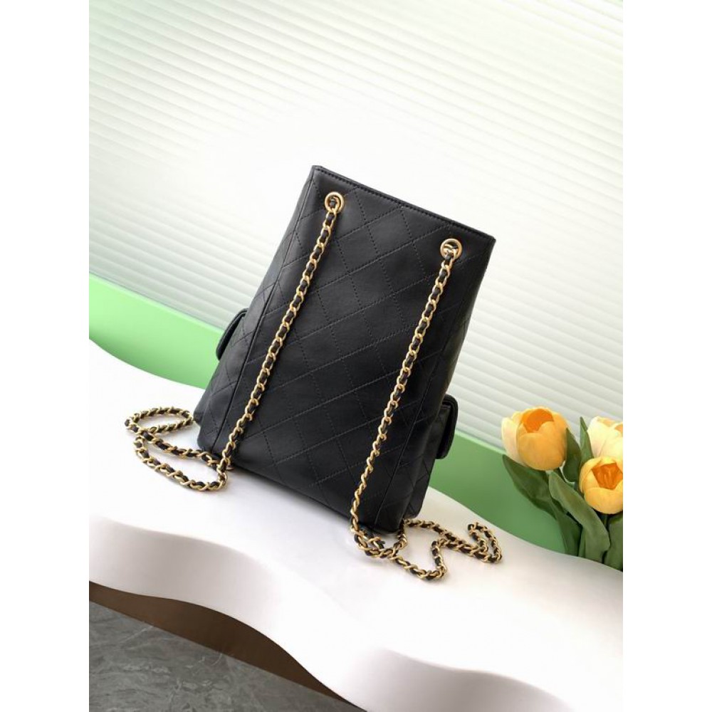 Chanel hobo backpack 24.5x18.8cm leather lambskin 