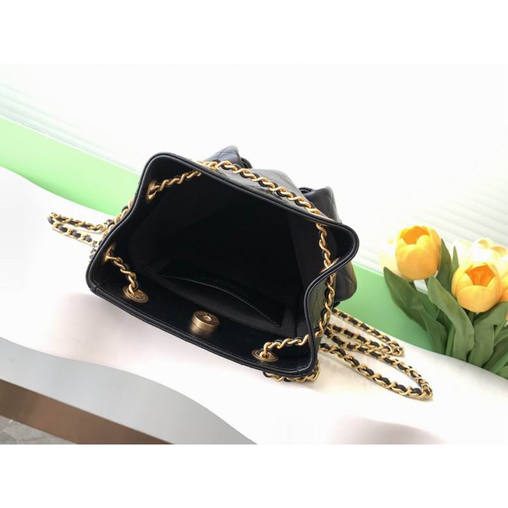 Chanel hobo backpack 24.5x18.8cm leather lambskin 