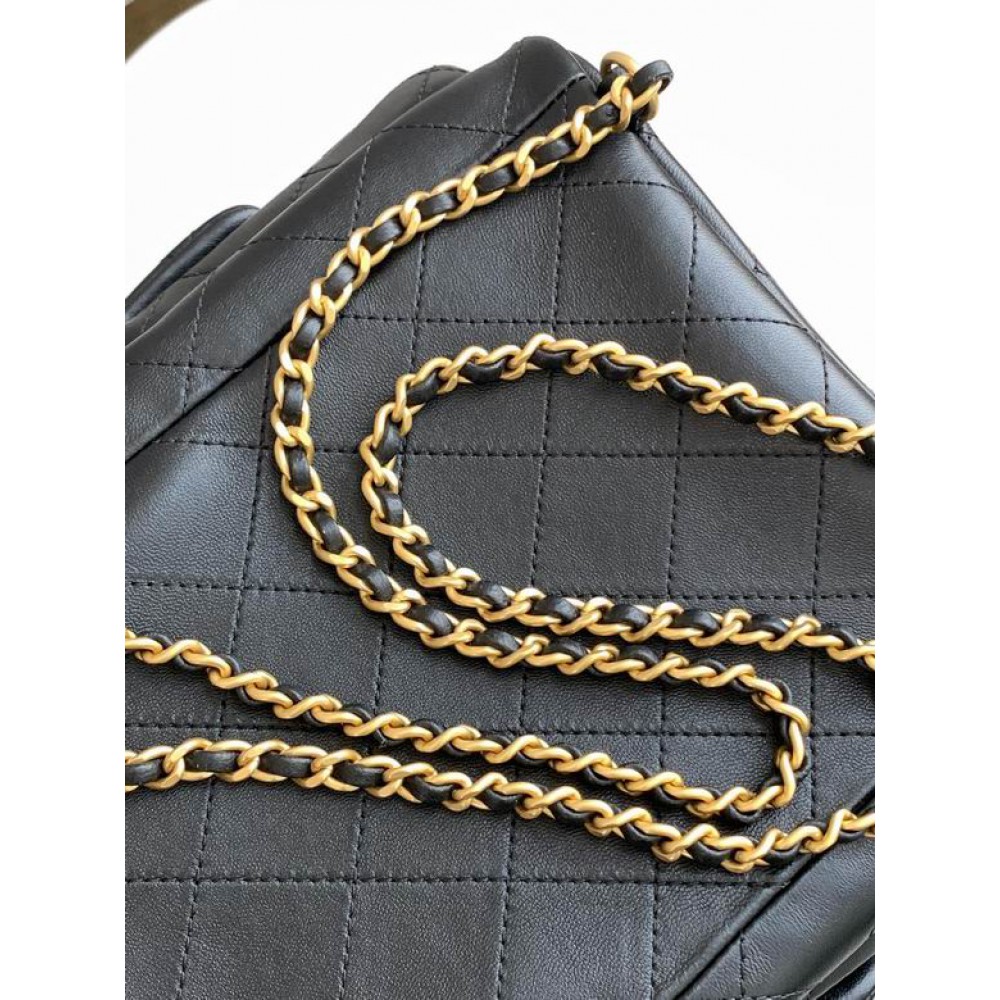 Chanel hobo backpack 24.5x18.8cm leather lambskin 