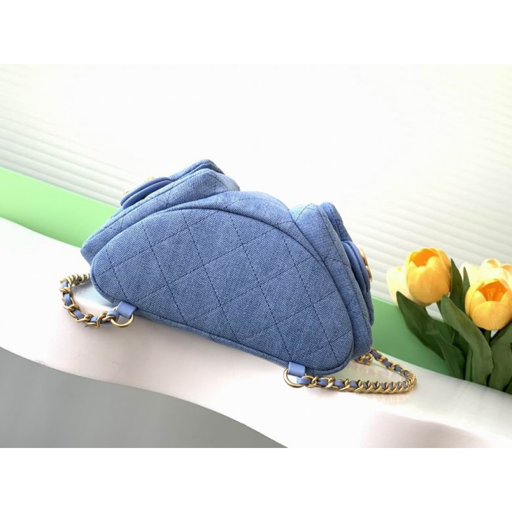 Chanel hobo backpack 24.5x18.8cm denim 