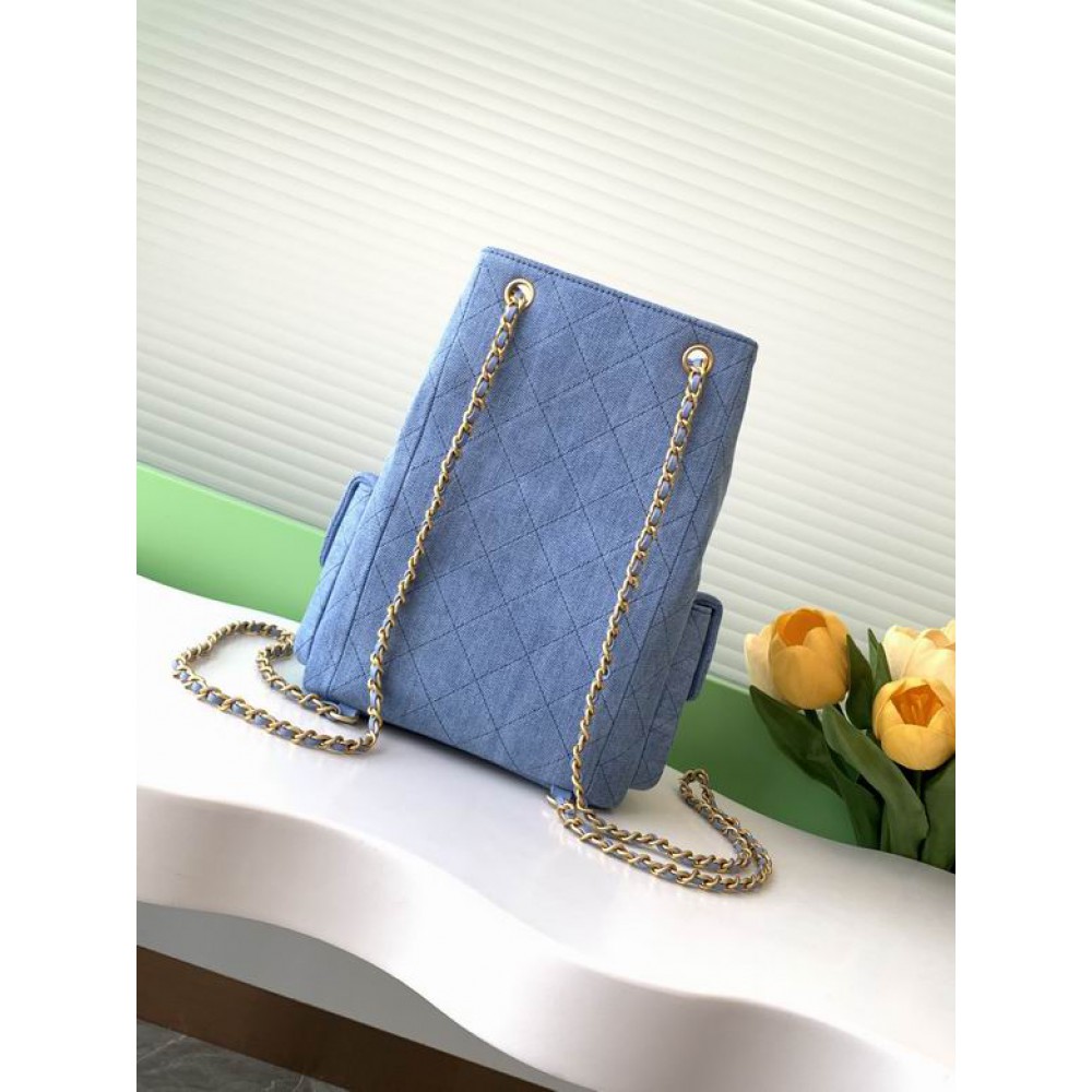 Chanel hobo backpack 24.5x18.8cm denim 