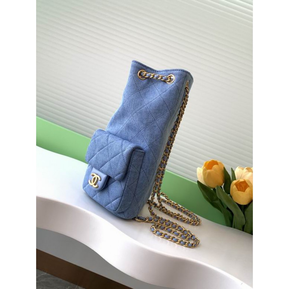 Chanel hobo backpack 24.5x18.8cm denim 
