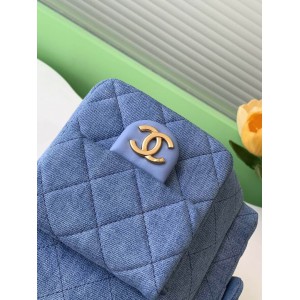 Chanel hobo backpack 24.5x18.8cm denim 