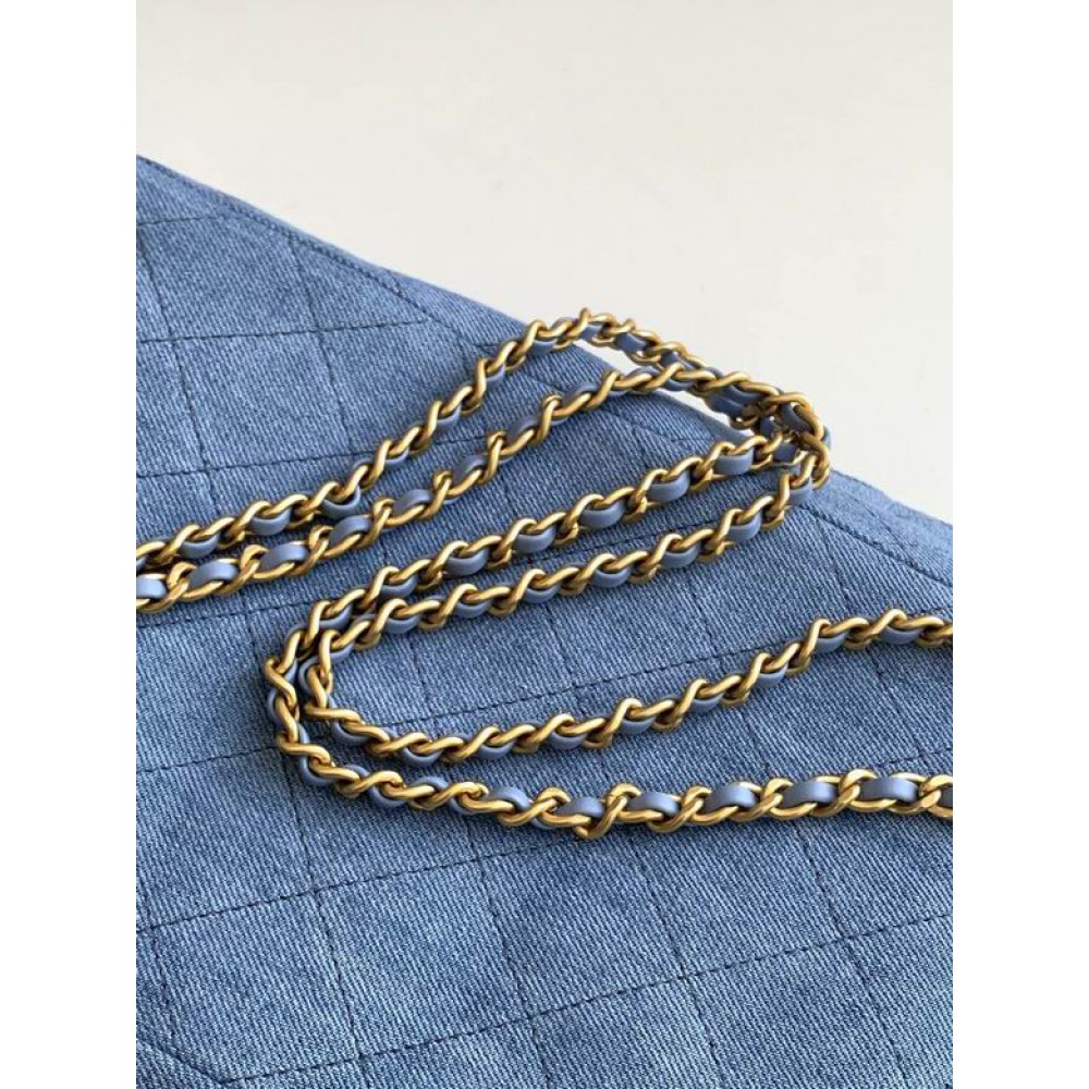 Chanel hobo backpack 24.5x18.8cm denim 