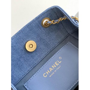 Chanel hobo backpack 24.5x18.8cm denim 