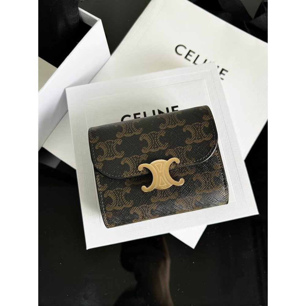 Celine wallet 10.5x8.5x4cm leather Accesories