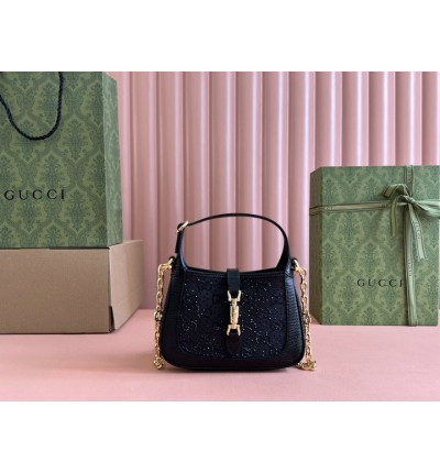 Gucci Jackie 1961 GG crystal mini bag 675799 19x13x3cm