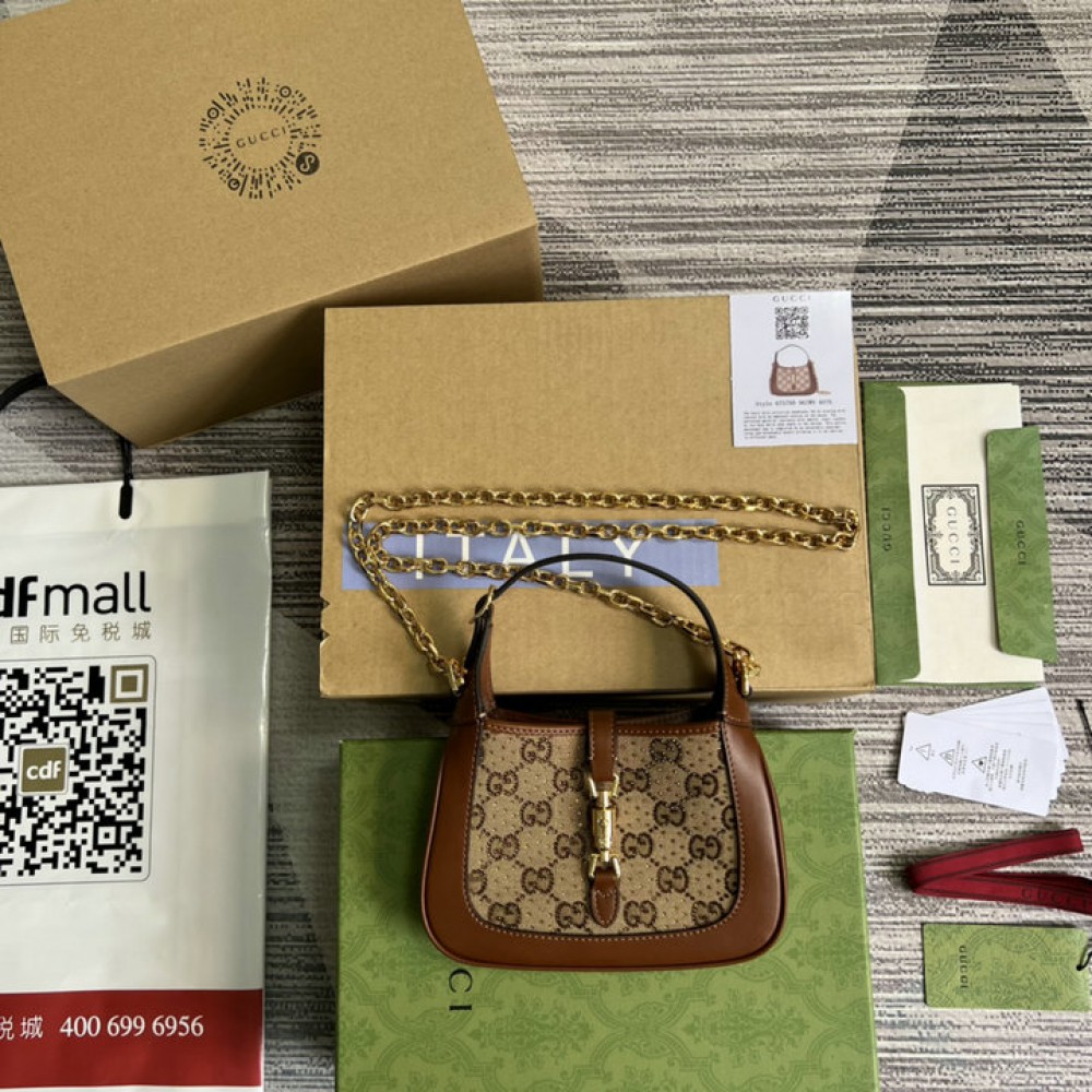 Gucci Jackie 1961 GG crystal mini bag 675799 19x13x3cm Bags