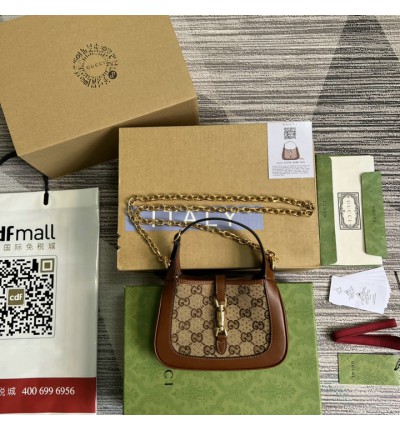 Gucci Jackie 1961 GG crystal mini bag 675799 19x13x3cm