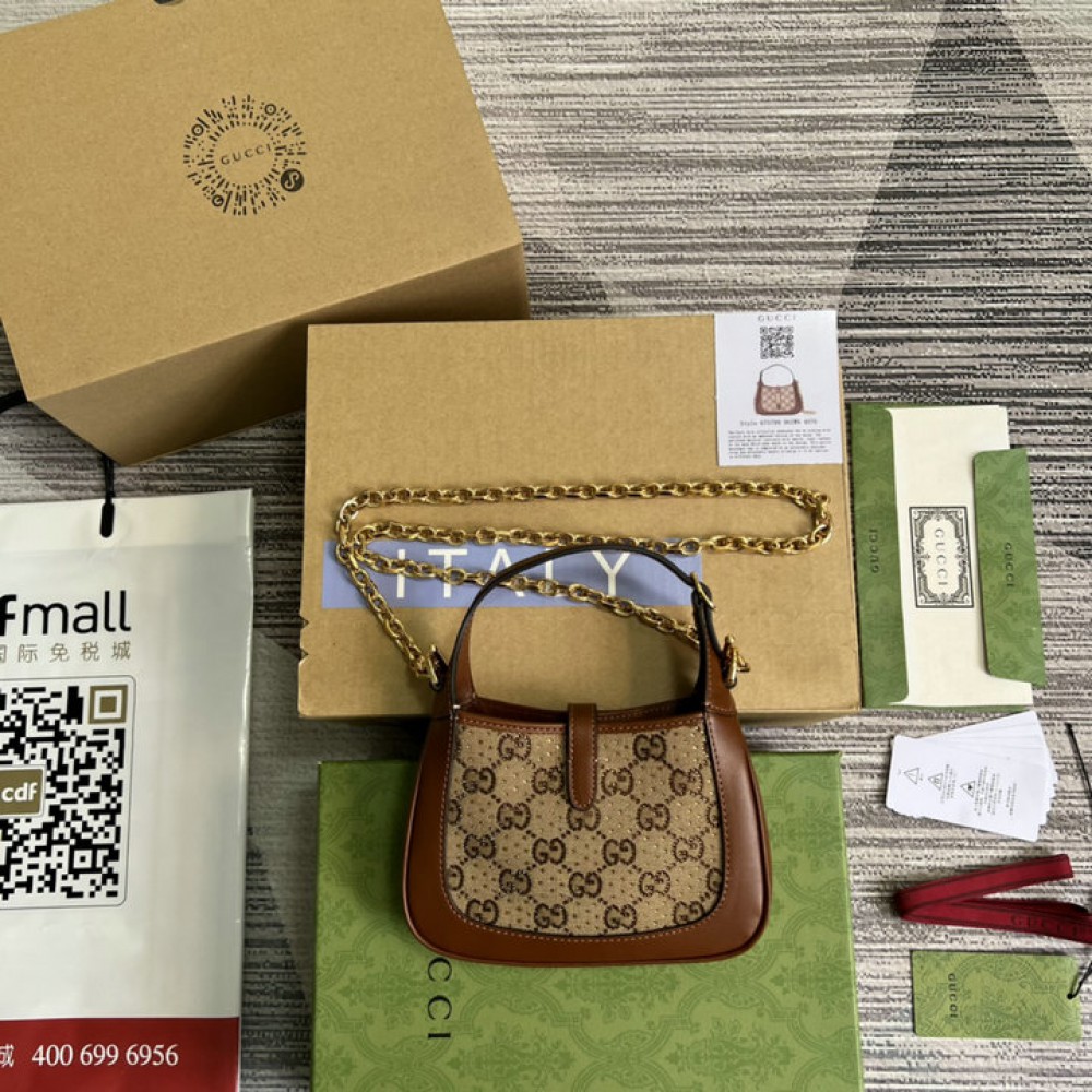 Gucci Jackie 1961 GG crystal mini bag 675799 19x13x3cm Bags