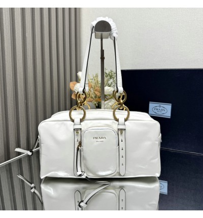 Prada Dangle medium leather top-handle bag 30x14x13.5cm