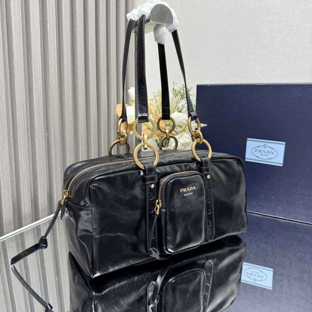 Prada Dangle medium leather top-handle bag 30x14x13.5cm Bags