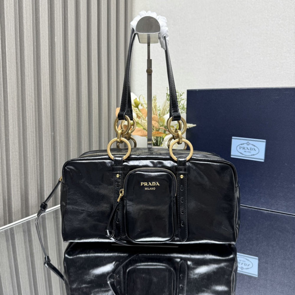 Prada Dangle medium leather top-handle bag 30x14x13.5cm Bags