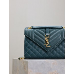 Ysl envelope medium in quilted grain de poudre embossed leather 24x17.5x6cm Bags