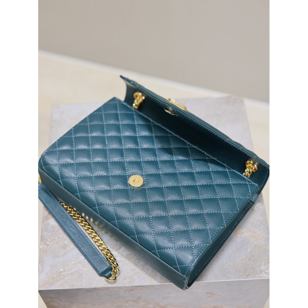 Ysl envelope medium in quilted grain de poudre embossed leather 24x17.5x6cm Bags