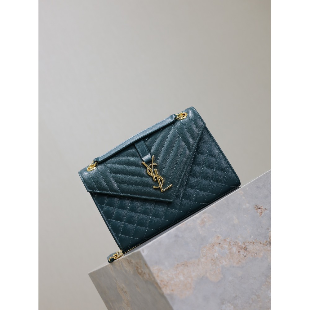 Ysl envelope medium in quilted grain de poudre embossed leather 24x17.5x6cm Bags