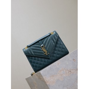 Ysl envelope medium in quilted grain de poudre embossed leather 24x17.5x6cm Bags