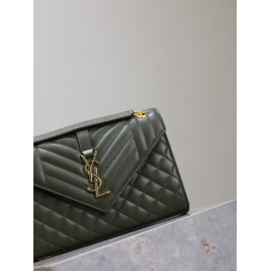 Ysl envelope medium in quilted grain de poudre embossed leather 24x17.5x6cm Bags