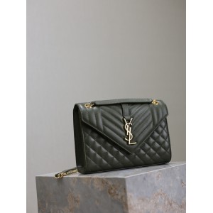 Ysl envelope medium in quilted grain de poudre embossed leather 24x17.5x6cm Bags