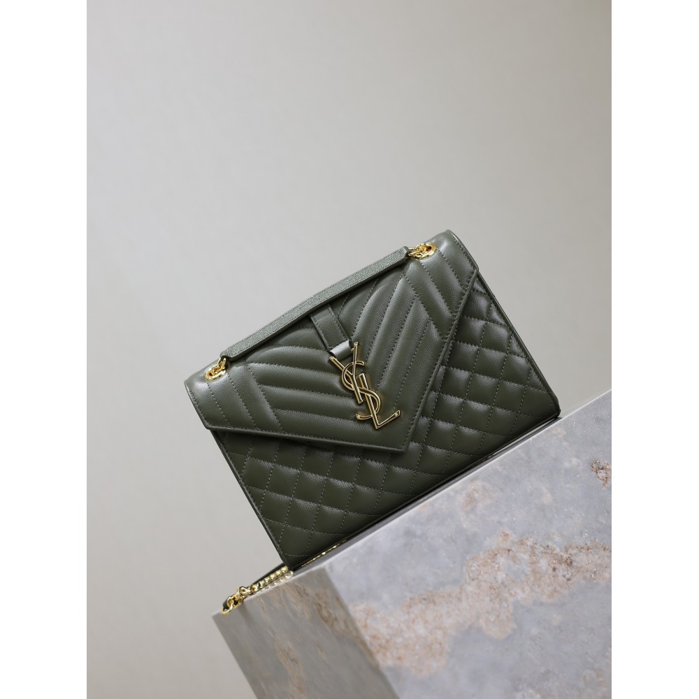 Ysl envelope medium in quilted grain de poudre embossed leather 24x17.5x6cm Bags