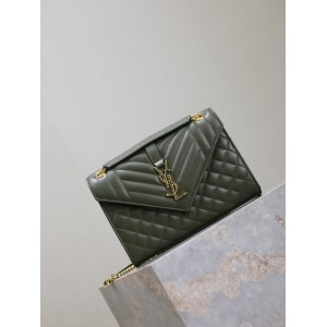 Ysl envelope medium in quilted grain de poudre embossed leather 24x17.5x6cm Bags