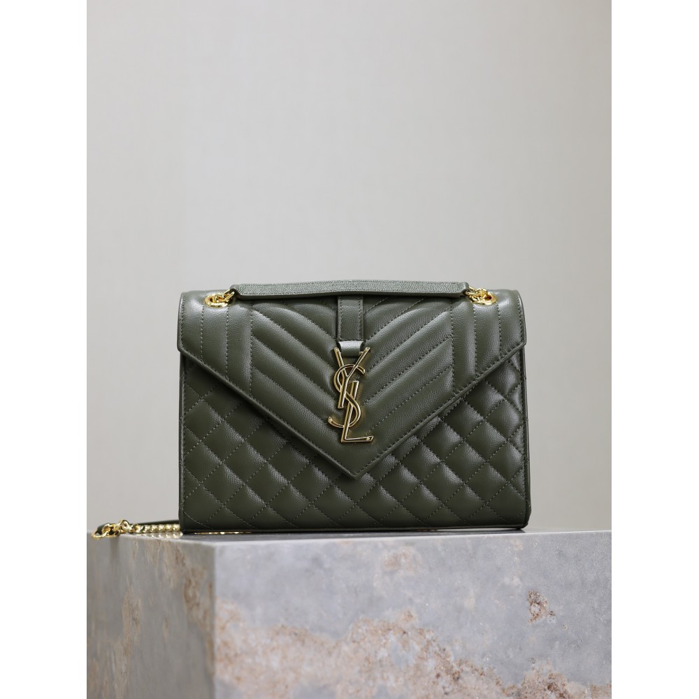 Ysl envelope medium in quilted grain de poudre embossed leather 24x17.5x6cm Bags