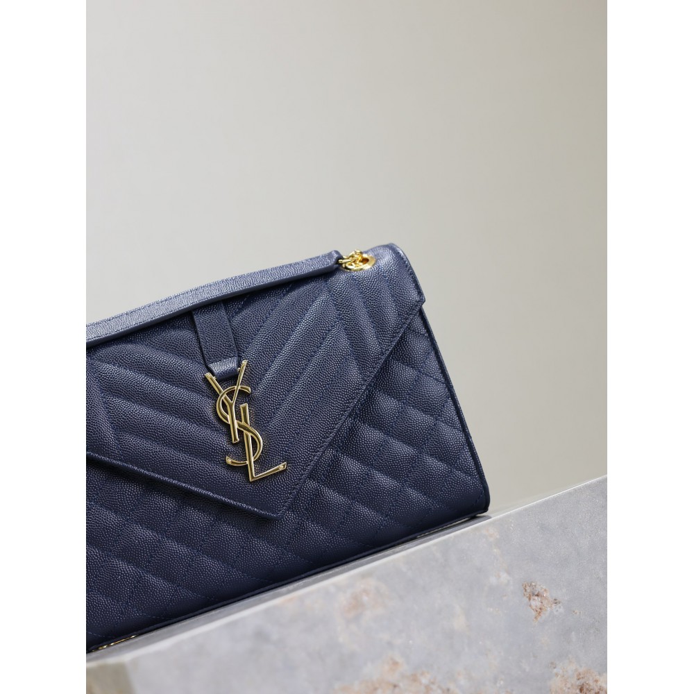 Ysl envelope medium in quilted grain de poudre embossed leather 24x17.5x6cm Bags