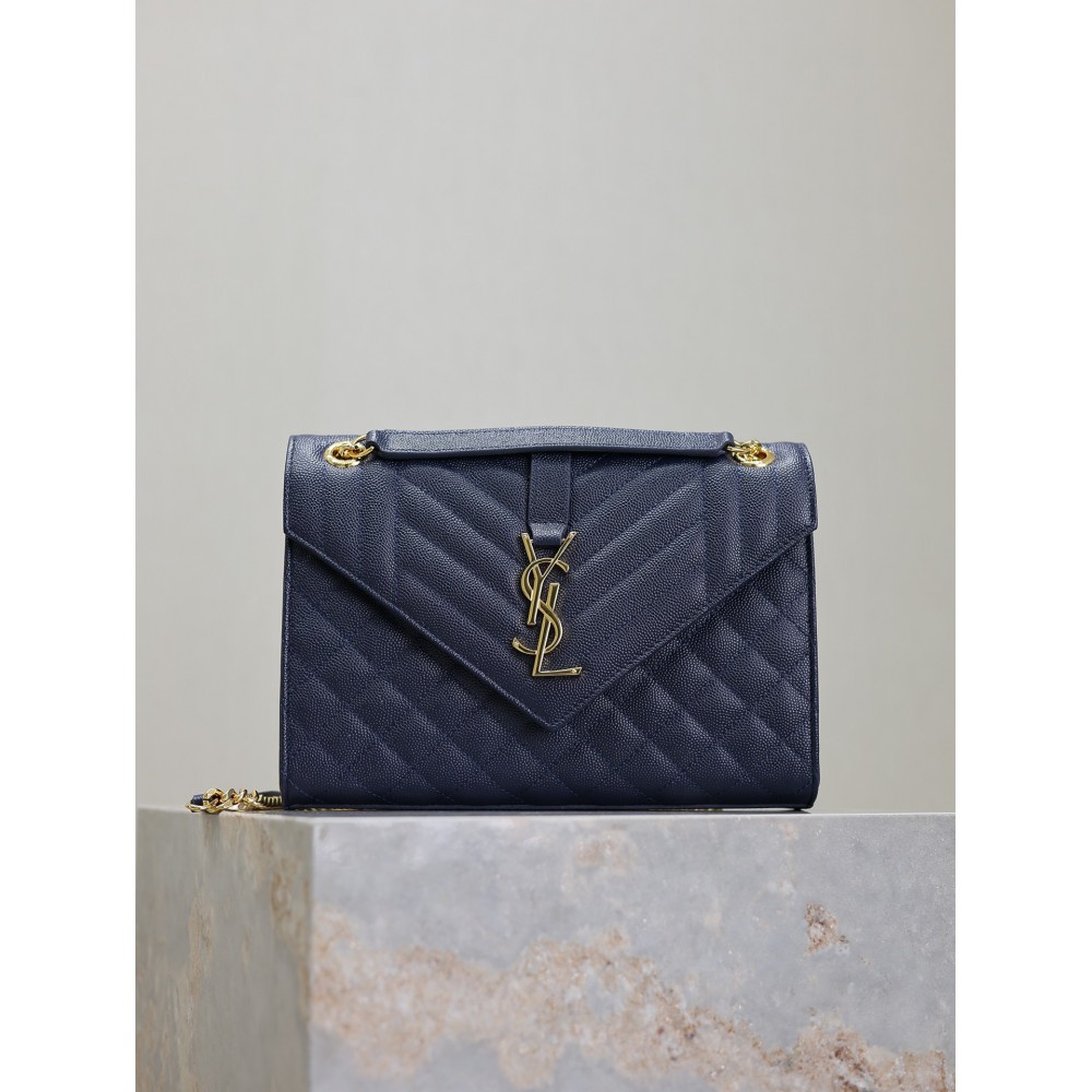 Ysl envelope medium in quilted grain de poudre embossed leather 24x17.5x6cm Bags