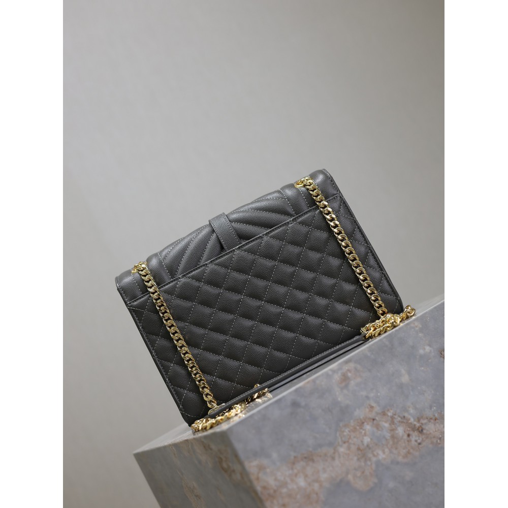 Ysl envelope medium in quilted grain de poudre embossed leather 24x17.5x6cm Bags