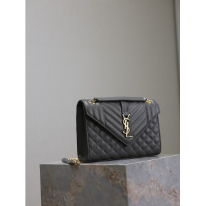 Ysl envelope medium in quilted grain de poudre embossed leather 24x17.5x6cm Bags