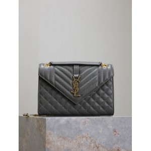 Ysl envelope medium in quilted grain de poudre embossed leather 24x17.5x6cm Bags