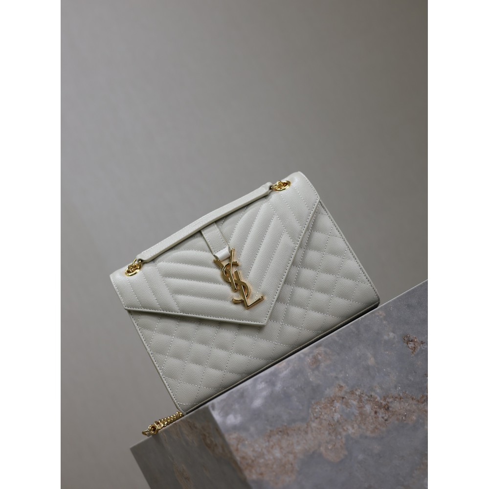 Ysl envelope medium in quilted grain de poudre embossed leather 24x17.5x6cm Bags