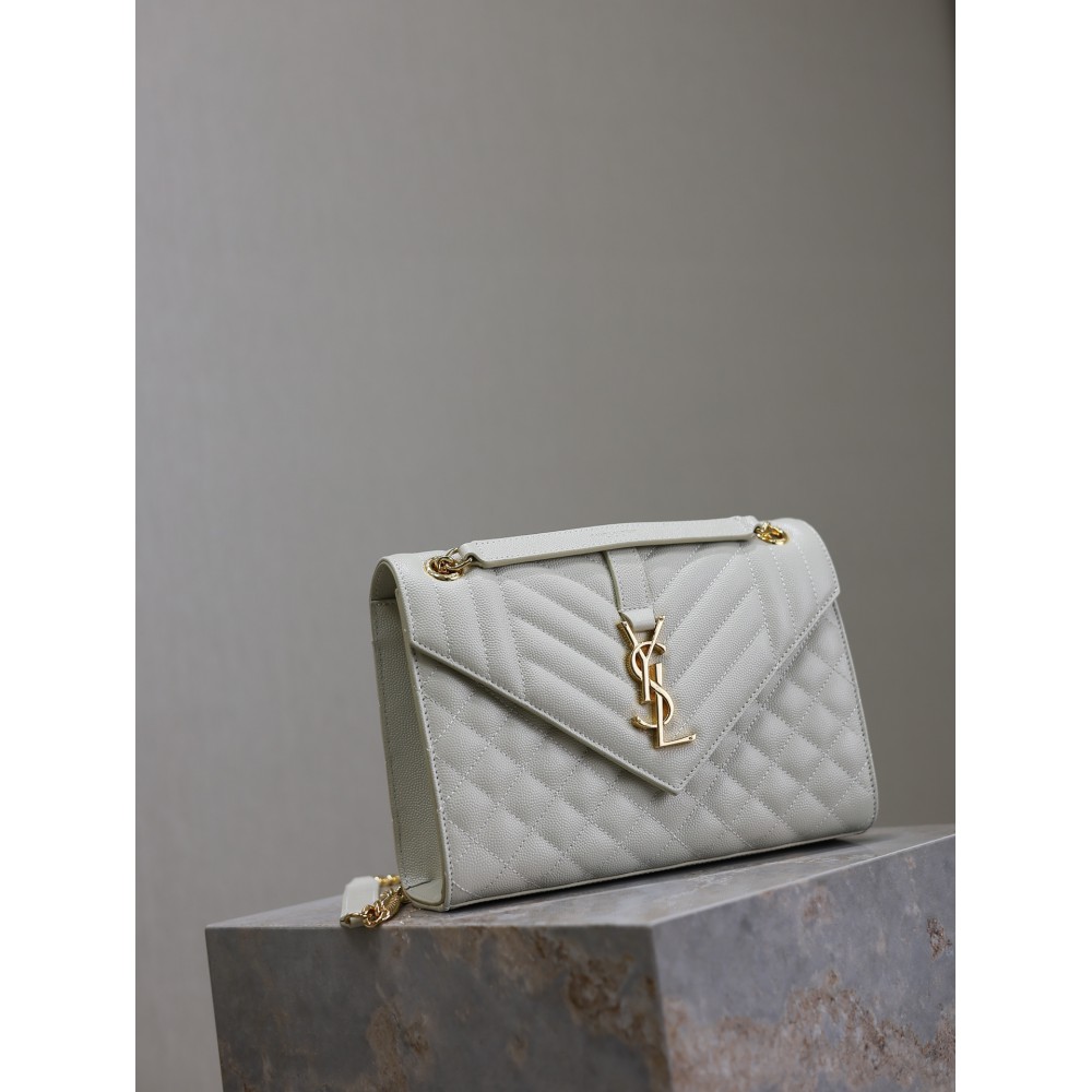 Ysl envelope medium in quilted grain de poudre embossed leather 24x17.5x6cm Bags