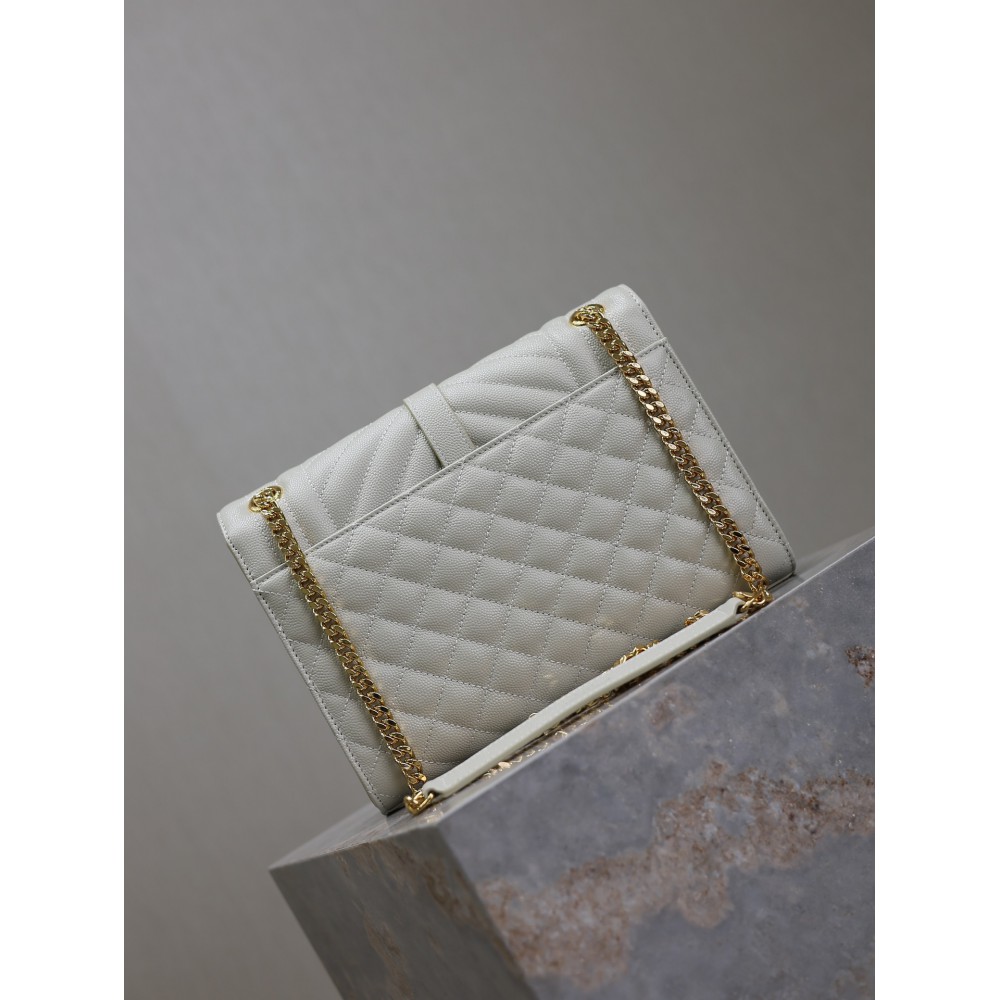Ysl envelope medium in quilted grain de poudre embossed leather 24x17.5x6cm Bags