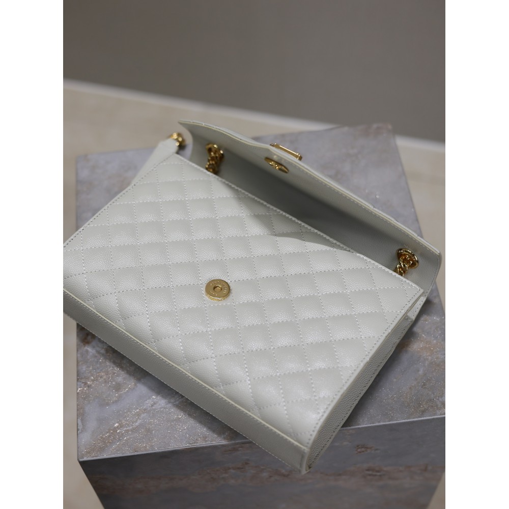 Ysl envelope medium in quilted grain de poudre embossed leather 24x17.5x6cm Bags