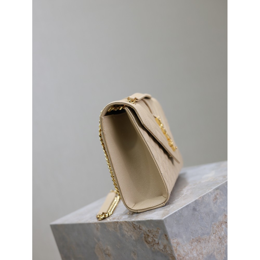 Ysl envelope medium in quilted grain de poudre embossed leather 24x17.5x6cm Bags