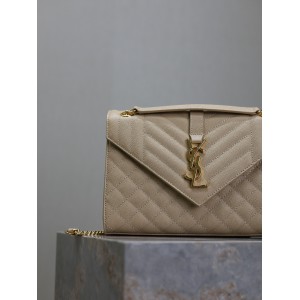 Ysl envelope medium in quilted grain de poudre embossed leather 24x17.5x6cm Bags