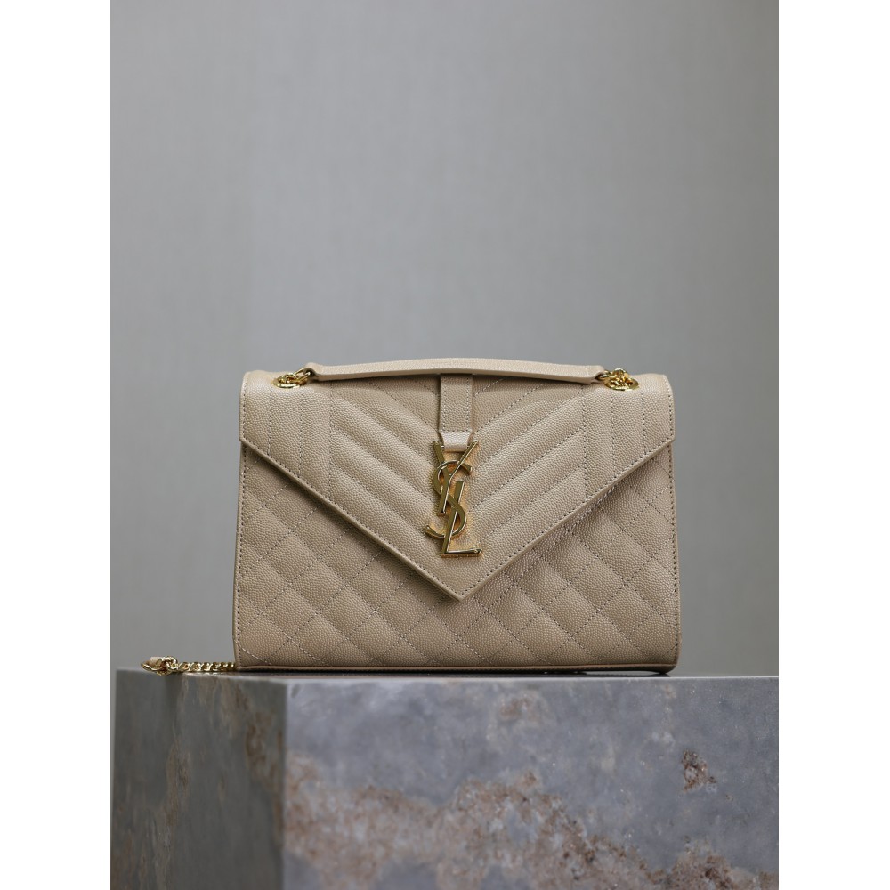 Ysl envelope medium in quilted grain de poudre embossed leather 24x17.5x6cm Bags